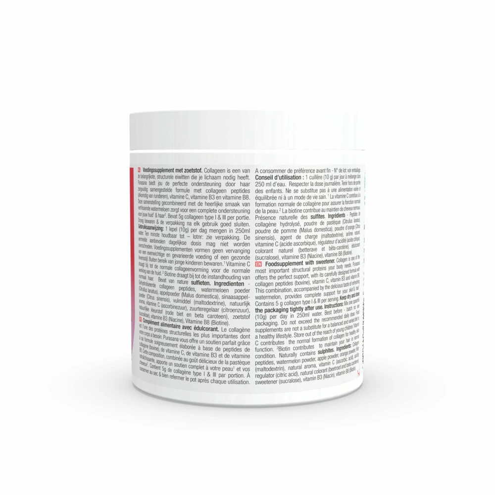 Purasana Collageen Watermeloen Huid, Haar En Nagels 2 Purasana Collageen Watermeloen Huid, Haar En Nagels - Afbeelding 2