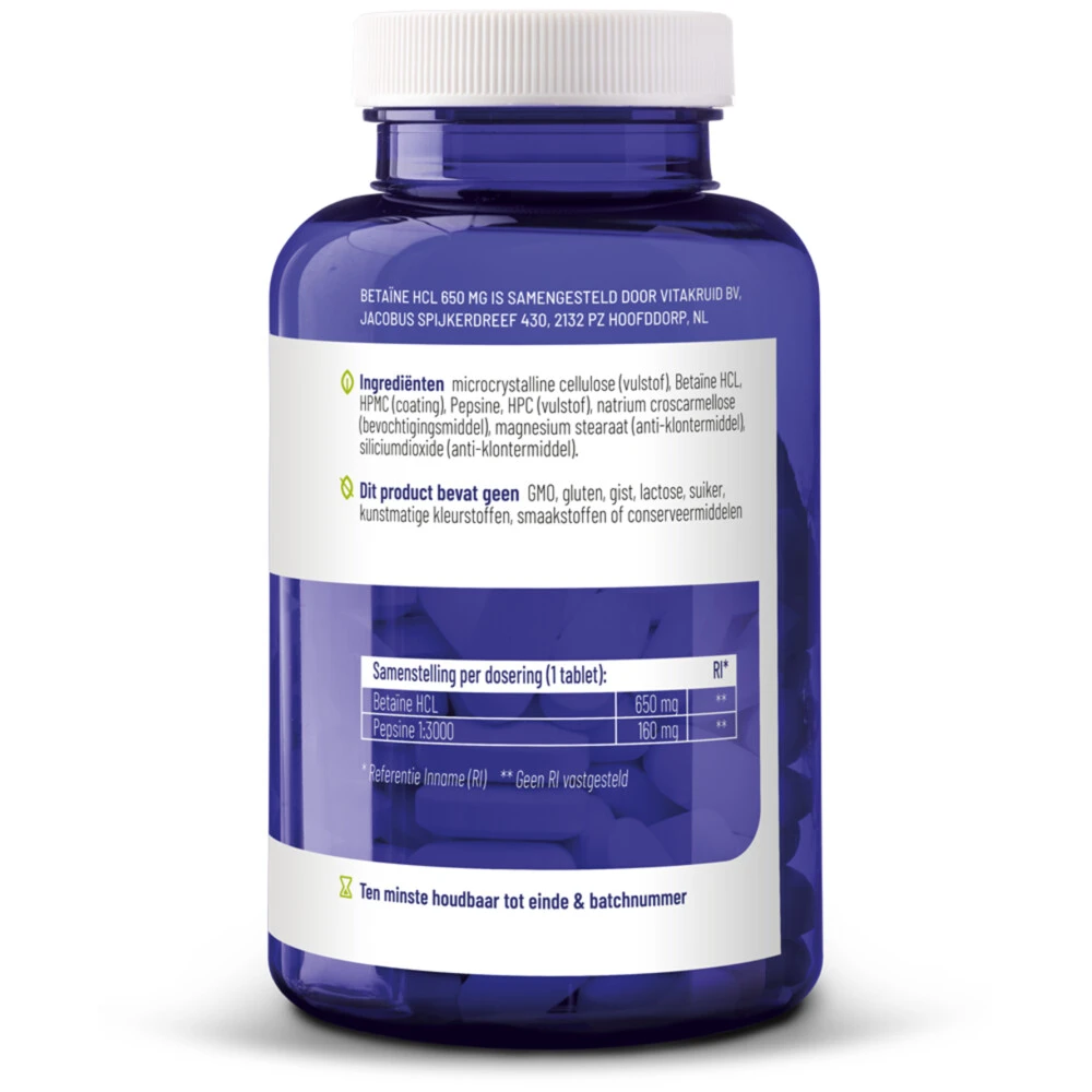 Vitakruid Betaine Hcl 650 Mg 3 Vitakruid Betaine Hcl 650 Mg - Afbeelding 3