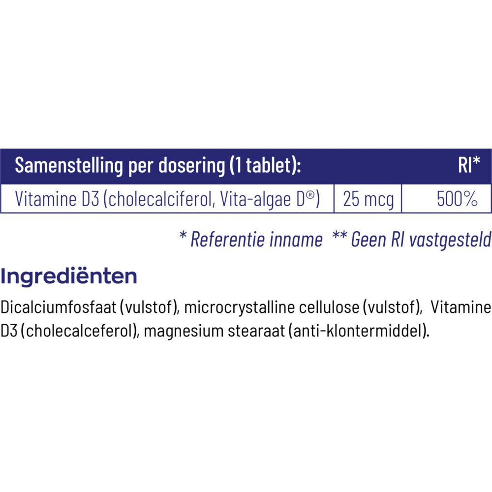 Vitakruid Vitamine D3 25 Mcg Vegan 4 Vitakruid Vitamine D3 25 Mcg Vegan - Afbeelding 4