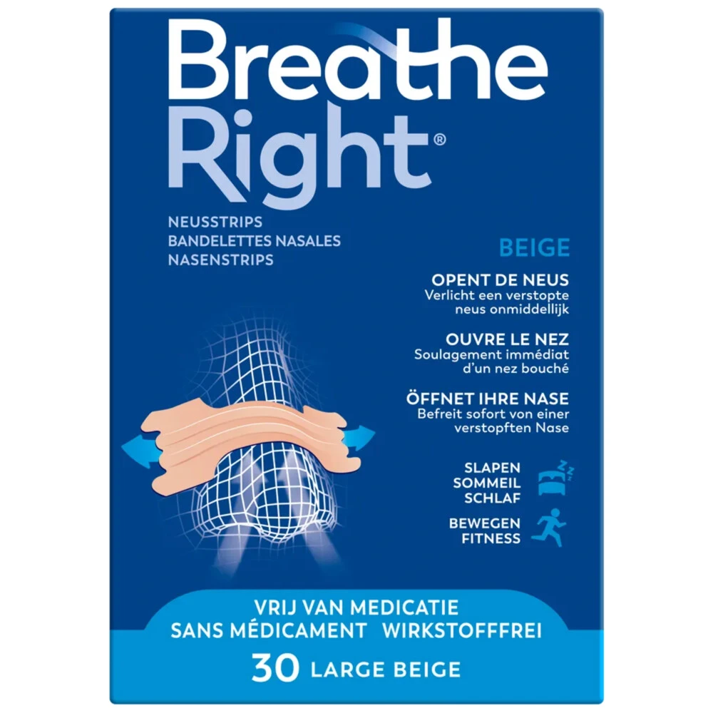 2x Breathe Right Neusstrips Normale Huid 1 2x Breathe Right Neusstrips Normale Huid