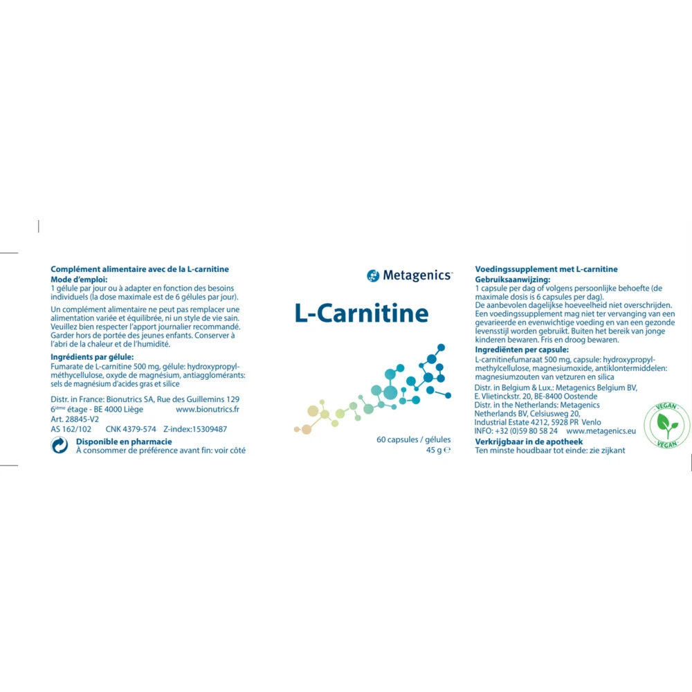 Metagenics L Carnitine 2 Metagenics L Carnitine - Afbeelding 2