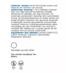 Intoleran Lactase 2.500 5 Intoleran Lactase 2.500 -Gezondheidszorg Leveringen 1036740 3