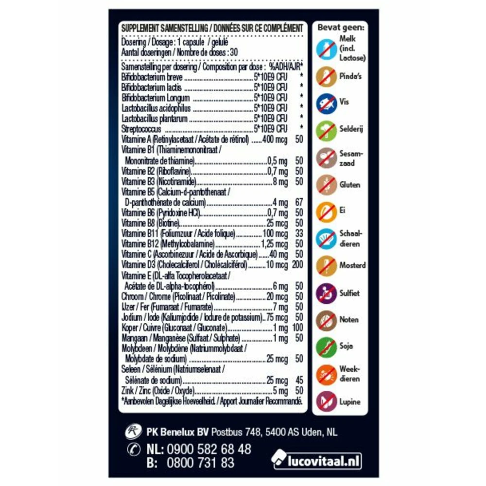 2x Lucovitaal Probiotica Vitamine & Mineralen Complex 2 2x Lucovitaal Probiotica Vitamine & Mineralen Complex - Afbeelding 2