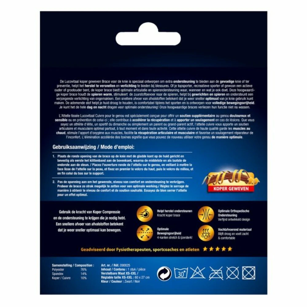 Lucovitaal Brace Knie Koper 2 Lucovitaal Brace Knie Koper - Afbeelding 2