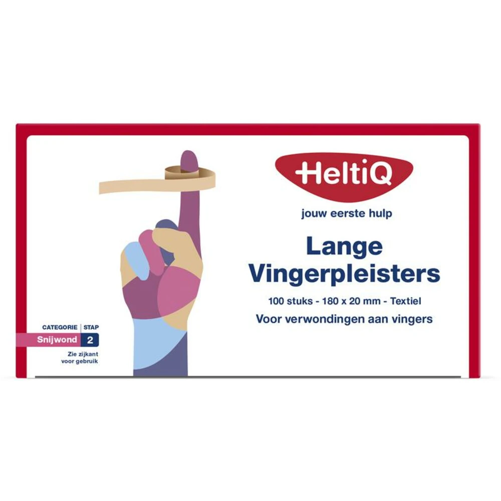 3x HeltiQ Lange Vingerpleisters Textiel 180 X 20 Mm 1 3x HeltiQ Lange Vingerpleisters Textiel 180 X 20 Mm