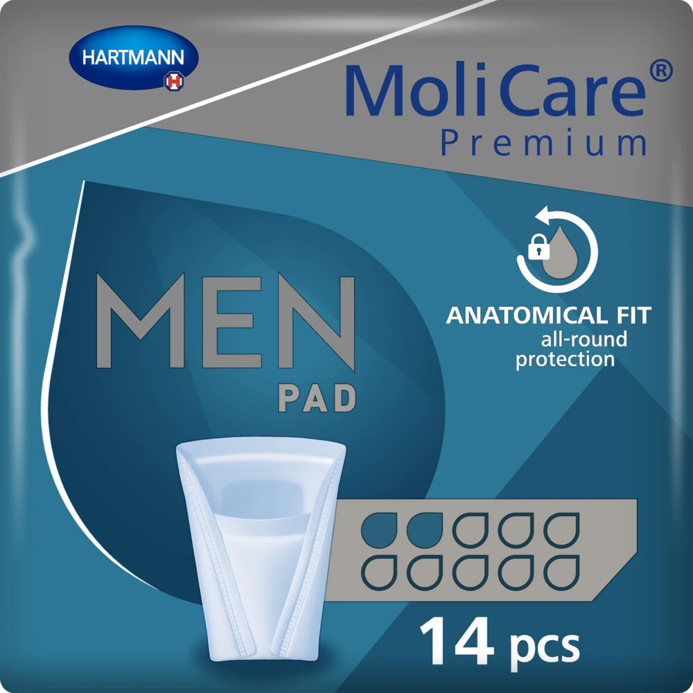 4x Molicare Premium Men Pad 2 Druppels 330 Ml Absorptie 1 4x Molicare Premium Men Pad 2 Druppels 330 Ml Absorptie