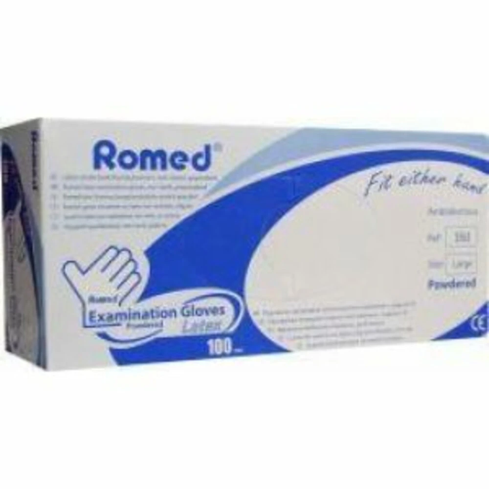 Romed Latex Handschoenen Gepoederd Niet Steriel Maat L 1 Romed Latex Handschoenen Gepoederd Niet Steriel Maat L