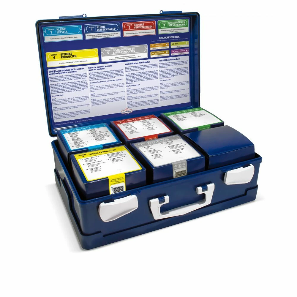 3x HeltiQ BHV Verbanddoos Modulair Blauw 2 3x HeltiQ BHV Verbanddoos Modulair Blauw - Afbeelding 2