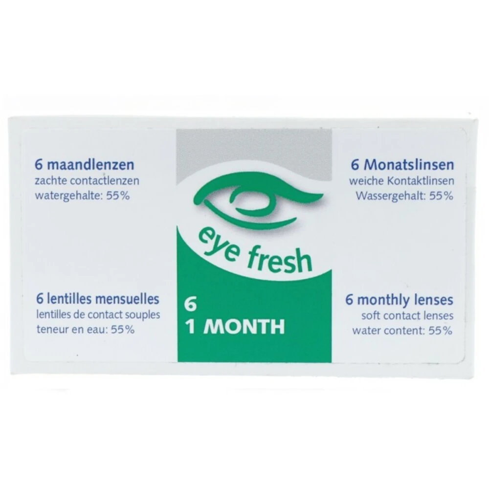 Eye Fresh Zachte Maandlenzen 6-pack -4,00 1 Eye Fresh Zachte Maandlenzen 6-pack -4,00