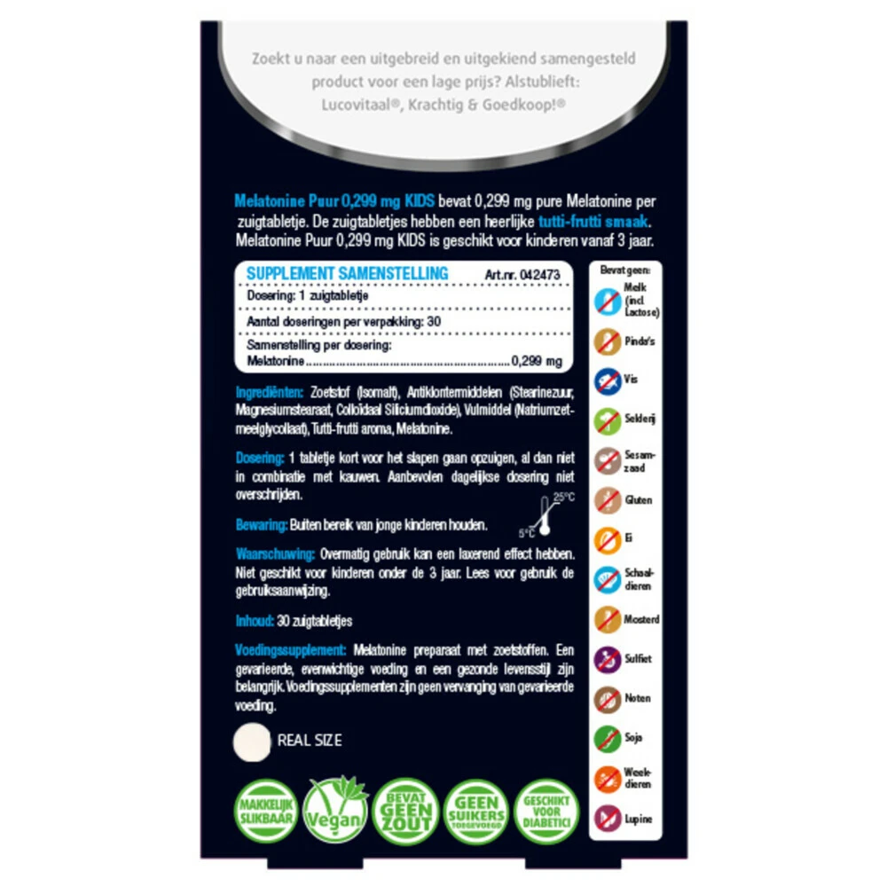 3x Lucovitaal Melatonine Puur Kids 2 3x Lucovitaal Melatonine Puur Kids - Afbeelding 2