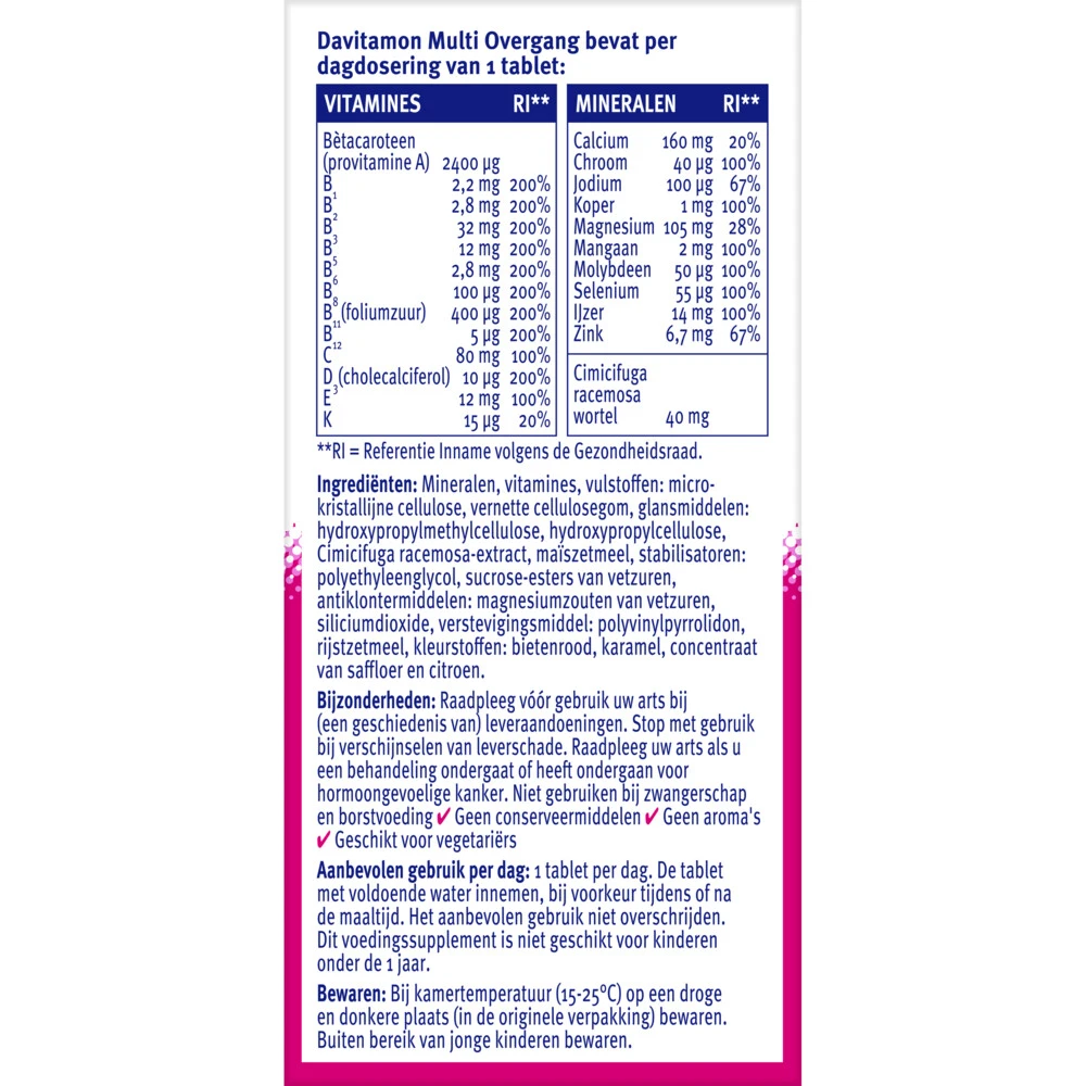 Davitamon Compleet Vrouw Overgang Multivitamine 2 Davitamon Compleet Vrouw Overgang Multivitamine - Afbeelding 2