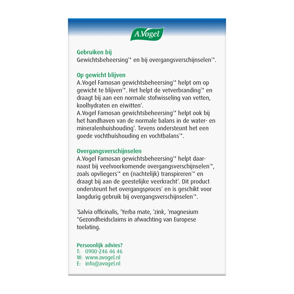 A.Vogel Famosan Overgang Gewichtsbeheersing 4 A.Vogel Famosan Overgang Gewichtsbeheersing - Afbeelding 4